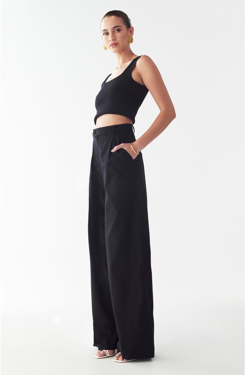 WILLA Rise Wide Leg Pant, Alternate, color, Black