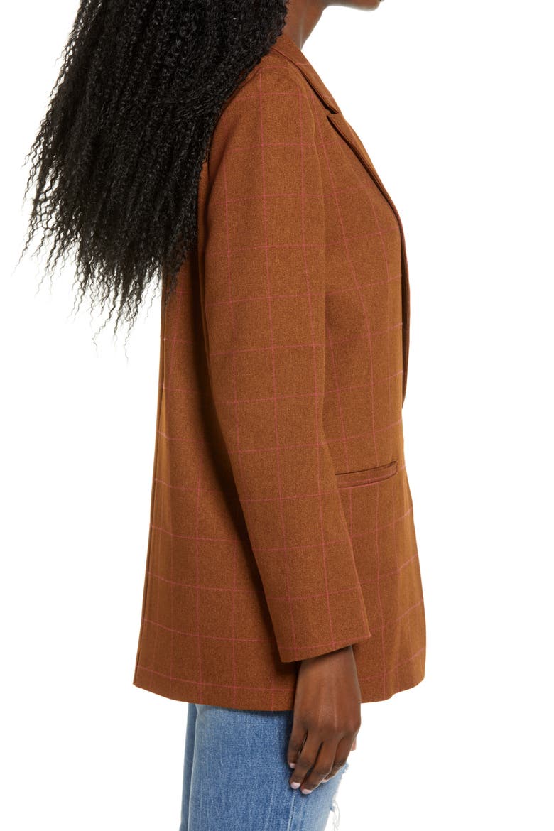 Windowpane Check Boyfriend Blazer, Alternate, color, TAN DALE WINDOW PANE
