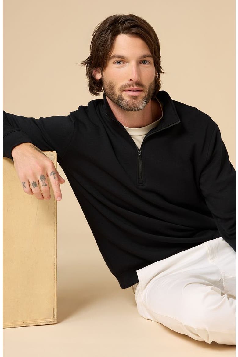 Men's DreamTech Athleisure Quarter Zip, Alternate, color, Black
