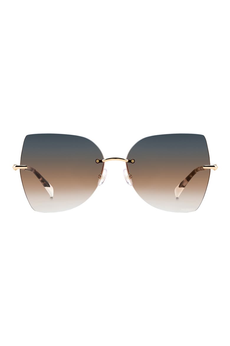 56mm Gradient Cat Eye Sunglasses, Main, color, GOLD/ GRAY BROWN
