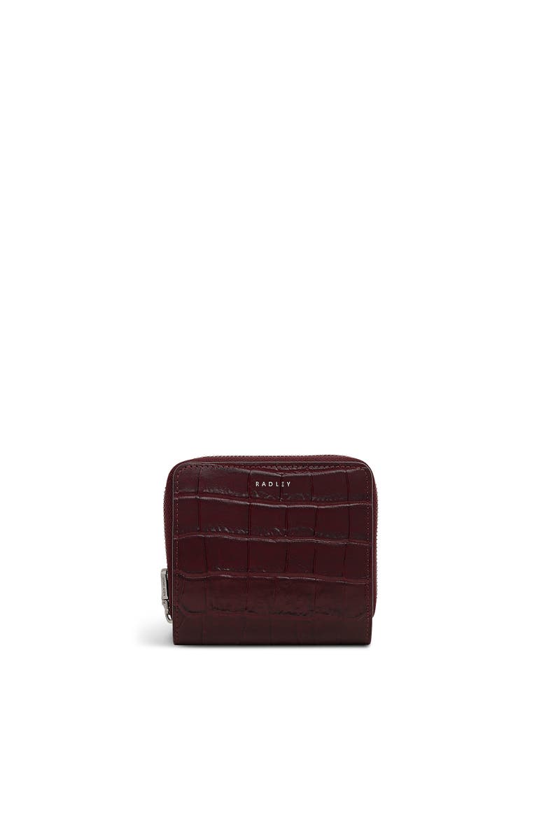Radley Dukes Place - Faux Croc Medium Zip Around Wallet, Main, color, Dark Cherry