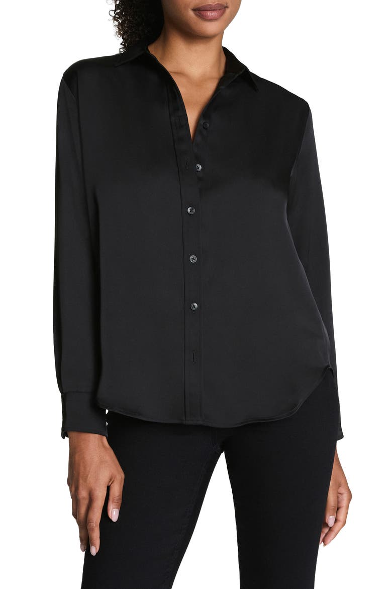 Long Sleeve Button-Up Shirt, Main, color, CLASSIC BLACK