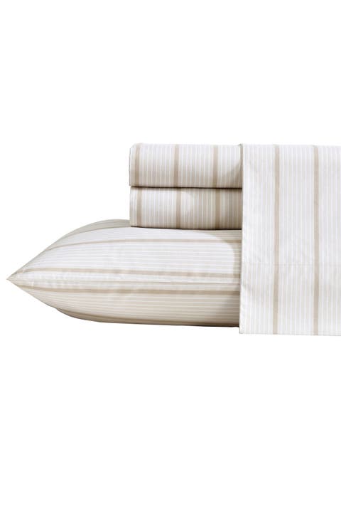 Merrick Stripe 200 Thread Count Cotton Percale Sheet Set