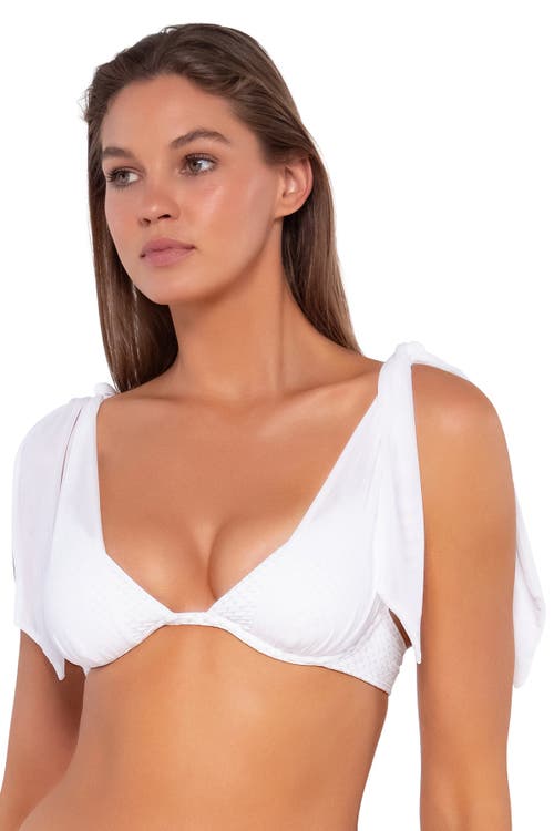 B Swim Here Comes The Bride Bikini Swimsuit Top In Tie The Knot Pique Lurex