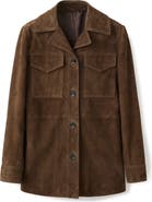 MANGO Selection Patch Pocket Goatskin Suede Jacket
