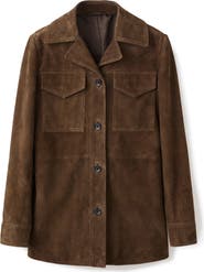 MANGO Selection Patch Pocket Goatskin Suede Jacket
