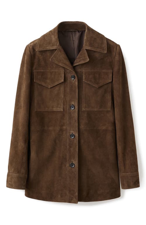 Mango Patch Pocket Goatskin Suede Jacket In Multi