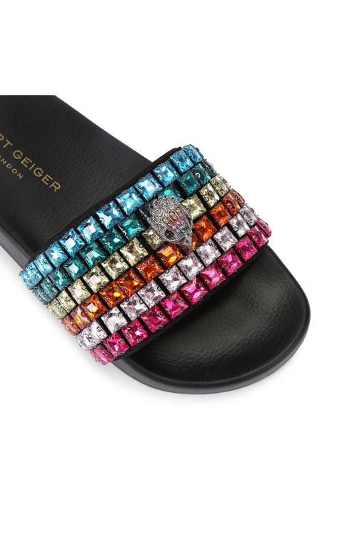Shop Kurt Geiger London Meena Eagle Slide Sandal In Charcoal