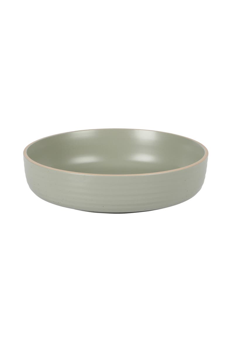 Dinah Double Bowl Stoneware Embossed Dinnerware Set, Alternate, color, Green