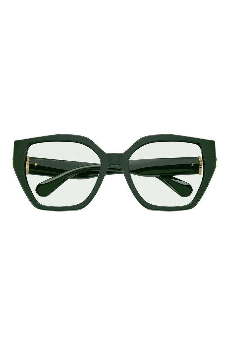 56mm Irregular Sunglasses, Alternate, color, DARK GREEN / TRANSITION GREEN