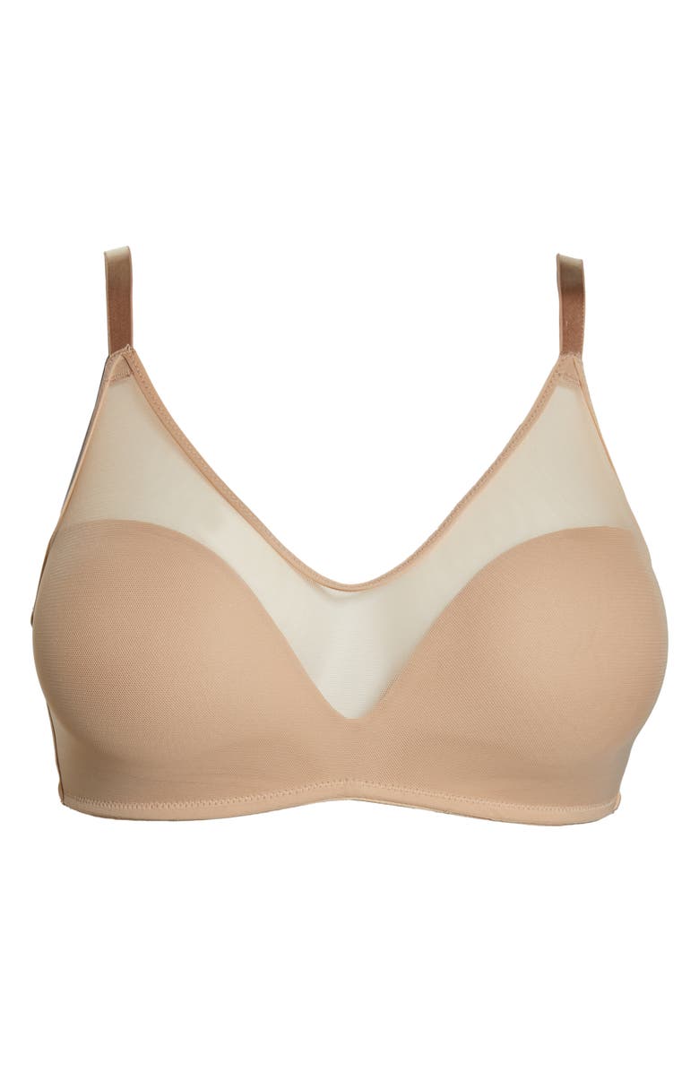 Le Mystère Sheer Illusion Wireless Bra, Alternate, color, Natural