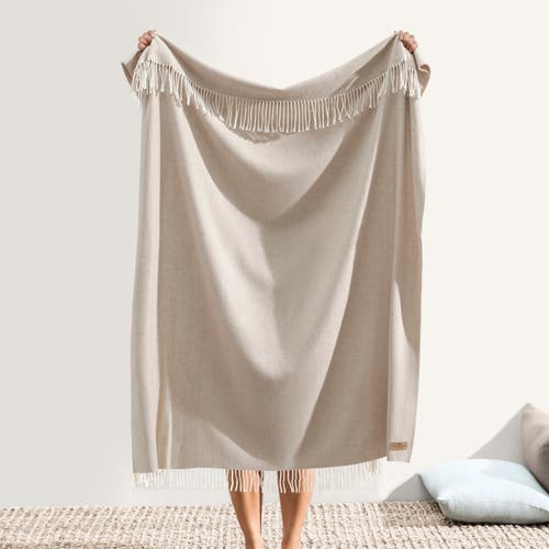 Lands Downunder Dune Italian Herringbone Throw Blanket In Sand