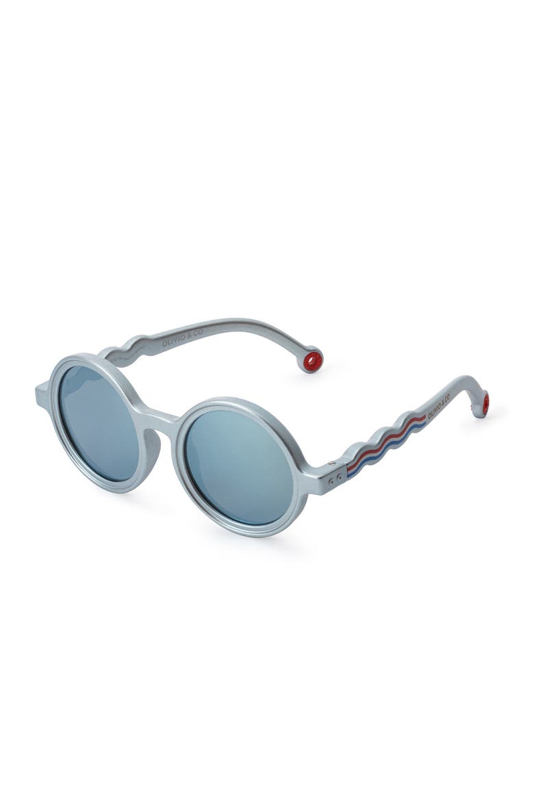 Infant Round Sunglasses, Main, color, Medallion Platinum