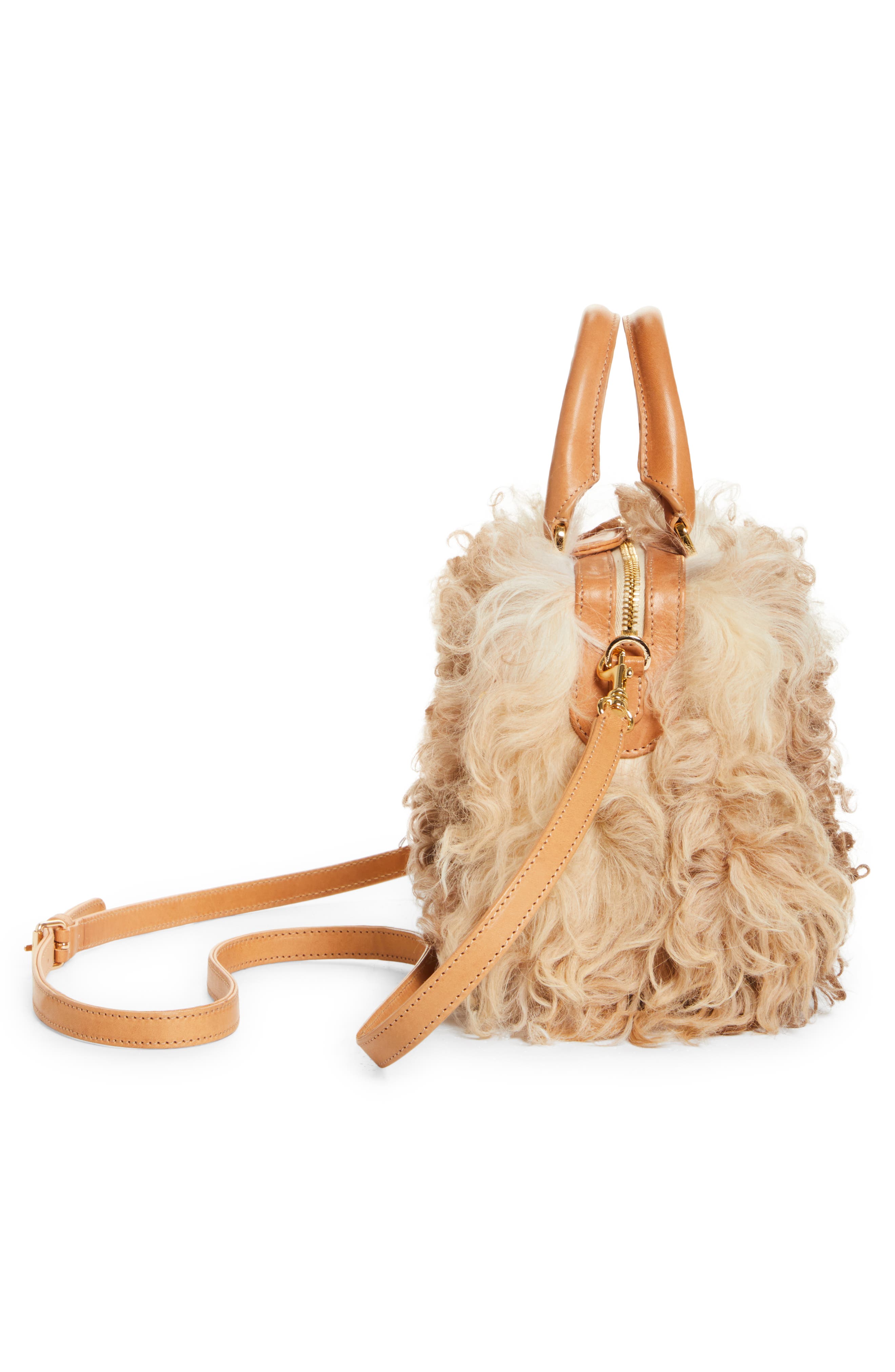 Brother Vellies Mini Island Genuine Shearling Top Handle Bag, Alternate, color, 