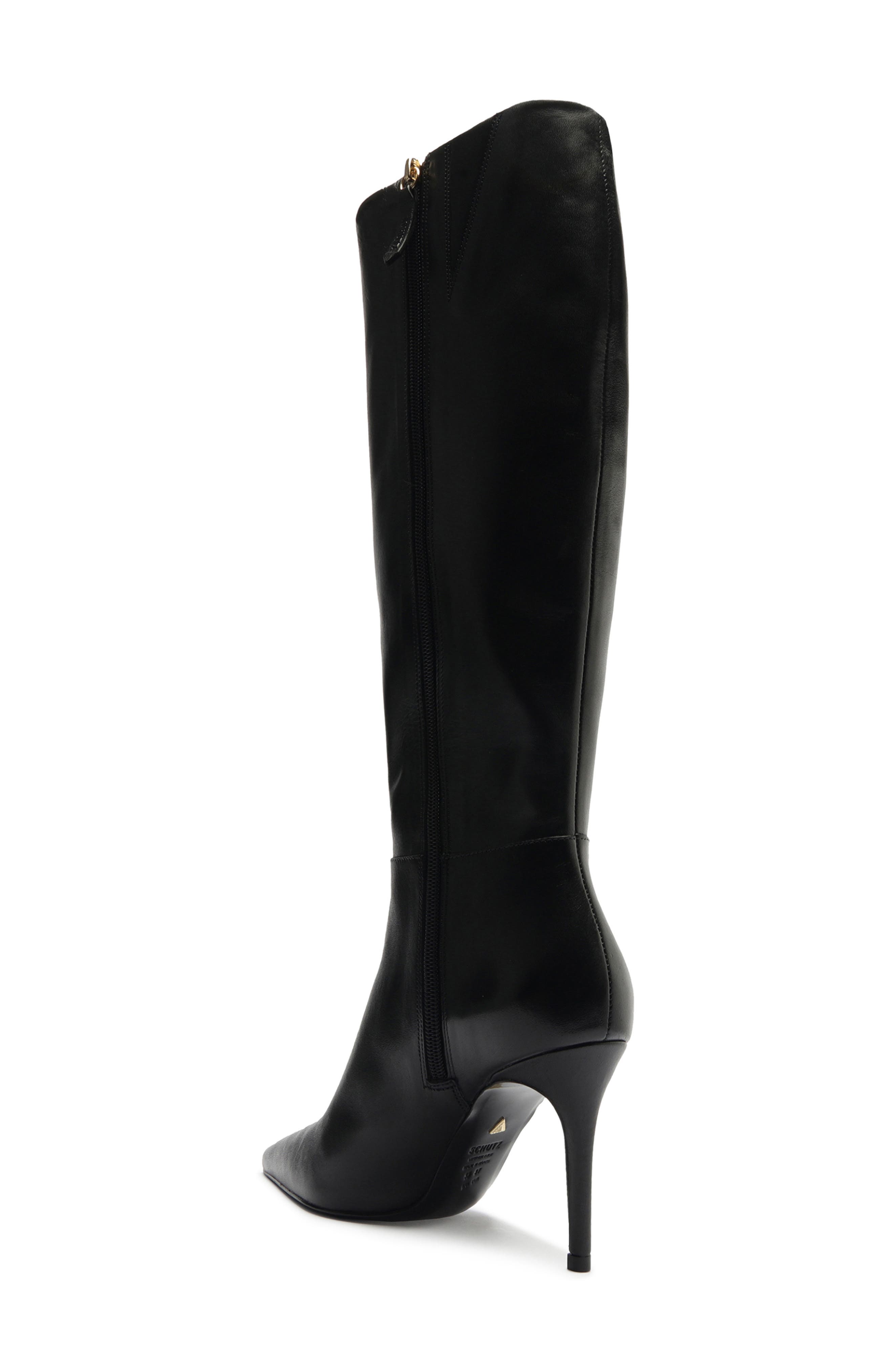Schutz Mikki Up Knee High Boot, Alternate, color, Black