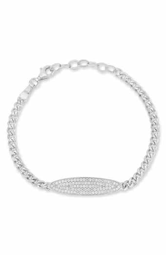 Pavé Cubic Zirconia Oval Bar Bracelet