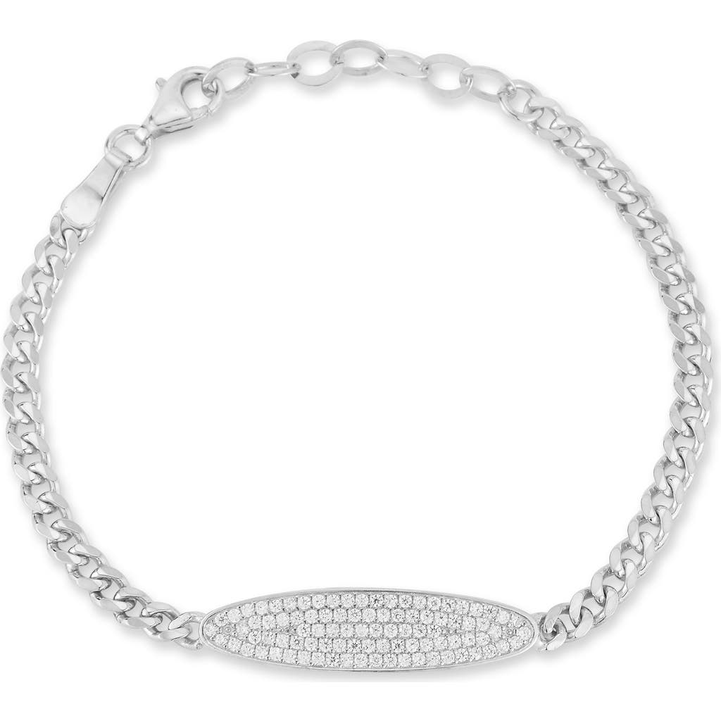Glaze Jewelry Pavé Cubic Zirconia Oval Bar Bracelet In Metallic