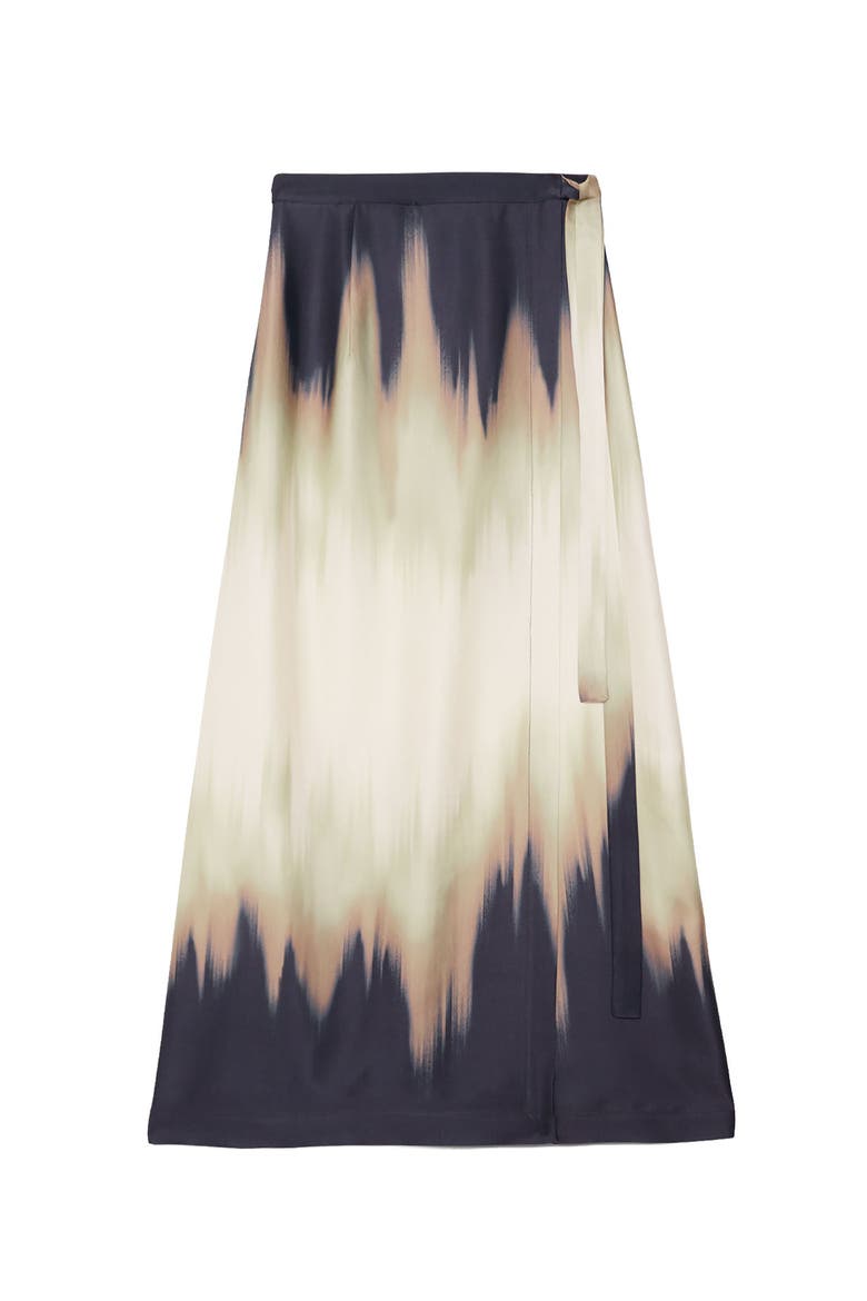 Printed Viscose Long Skirt, Alternate, color, Blue