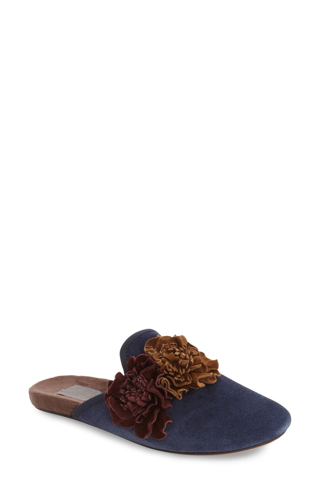 Lilah Scuff Slipper, Main, color, NAVY SUEDE