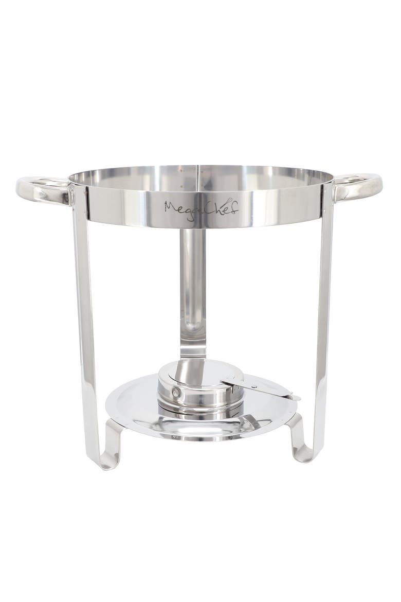 7.4 Quart Round Stainless Steel Soup Professional Chafing Dish/Food Warmer/Buffet Server Serving Trays, Alternate, color, Silver