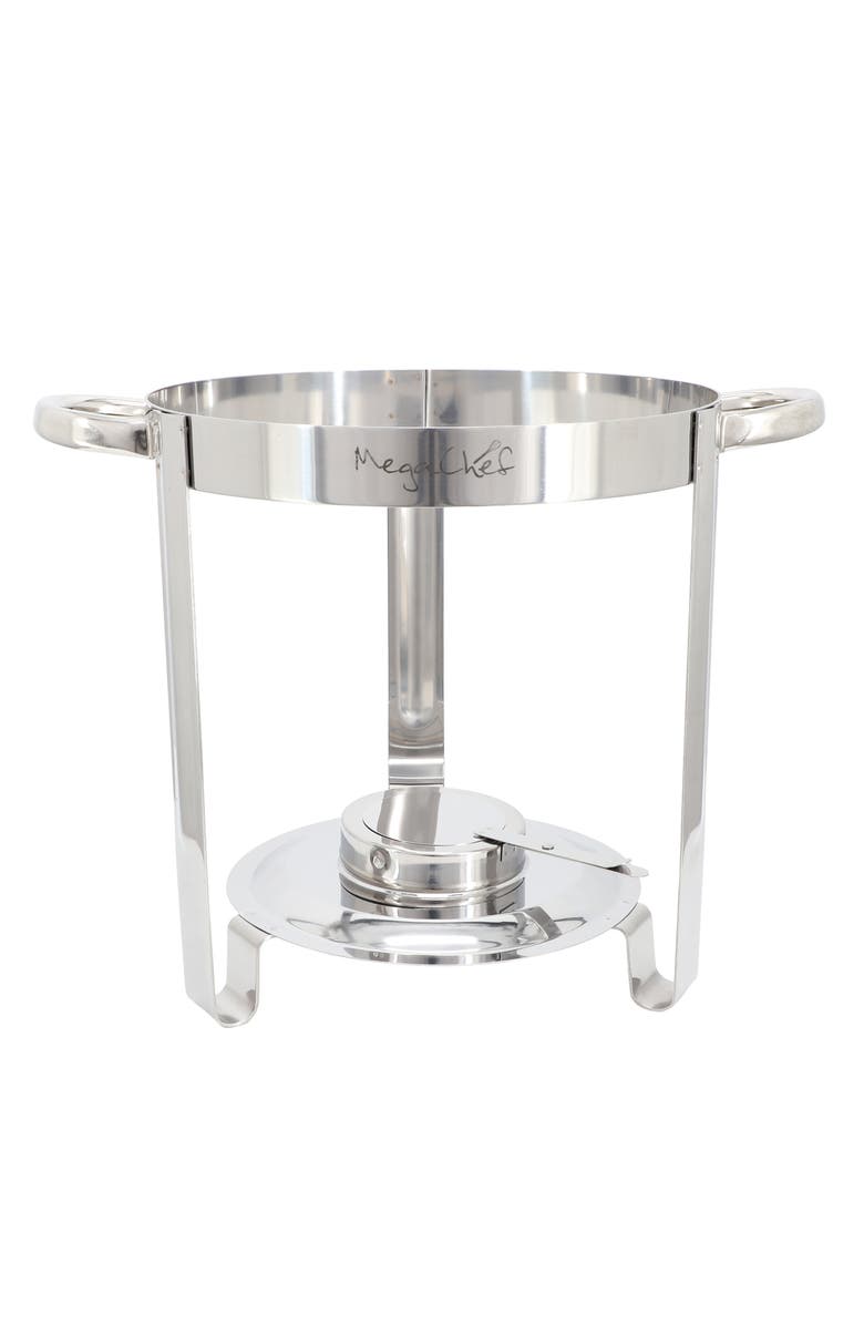 Megachef 7.4 Quart Round Stainless Steel Soup Professional Chafing Dish/Food Warmer/Buffet Server Serving Trays, Alternate, color, Silver