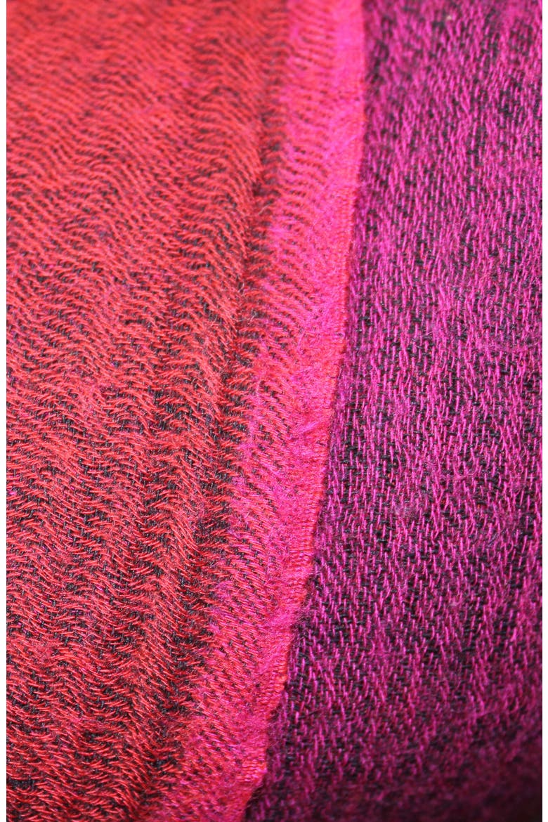 Merino Wool Reversible Throw Blanket, Alternate, color, BURGUNDY AND PLUM