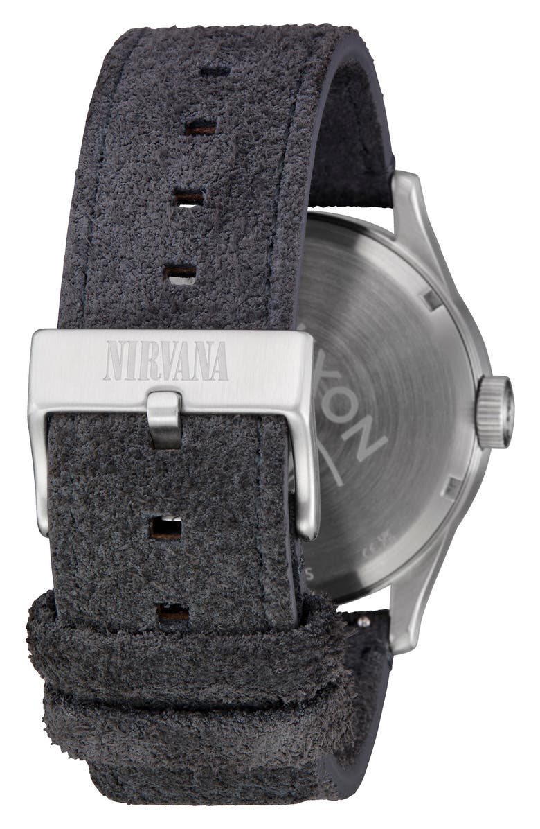Nixon Nirvana Sentry Leather Strap Watch, 42mm, Alternate, color, Unplug Fade