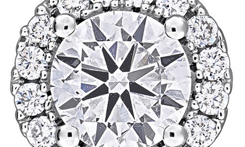 Created Forever Lab-grown Diamond Halo Pendant Necklace In Silver