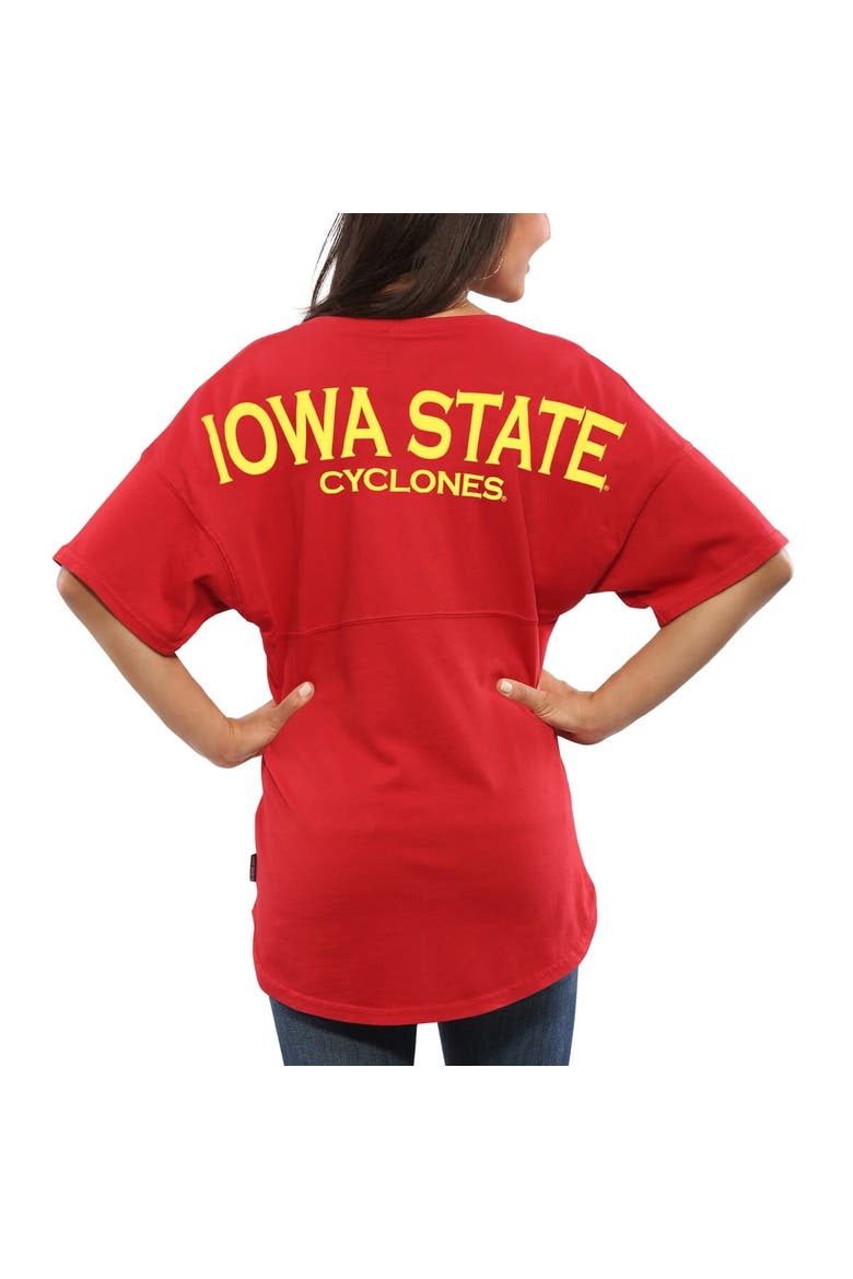 Women's Cardinal Iowa State Cyclones Spirit Jersey Oversized T-Shirt, Main, color, Cardinal