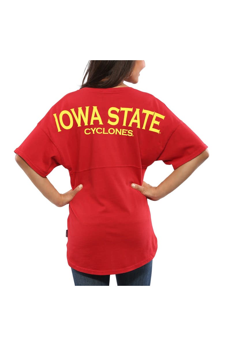 SPIRIT JERSEY Women's Cardinal Iowa State Cyclones Spirit Jersey Oversized T-Shirt, Main, color, Cardinal