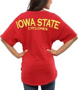 SPIRIT JERSEY Women's Cardinal Iowa State Cyclones Spirit Jersey Oversized T-Shirt