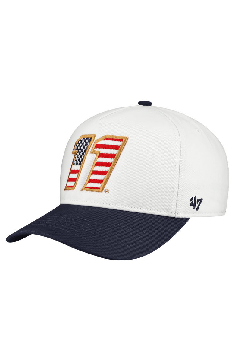 '47 Men's '47 White Denny Hamlin Flag Fill Two-Tone Team Adjustable Hitch Hat, Main, color, White