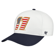 '47 Men's '47 White Denny Hamlin Flag Fill Two-Tone Team Adjustable Hitch Hat