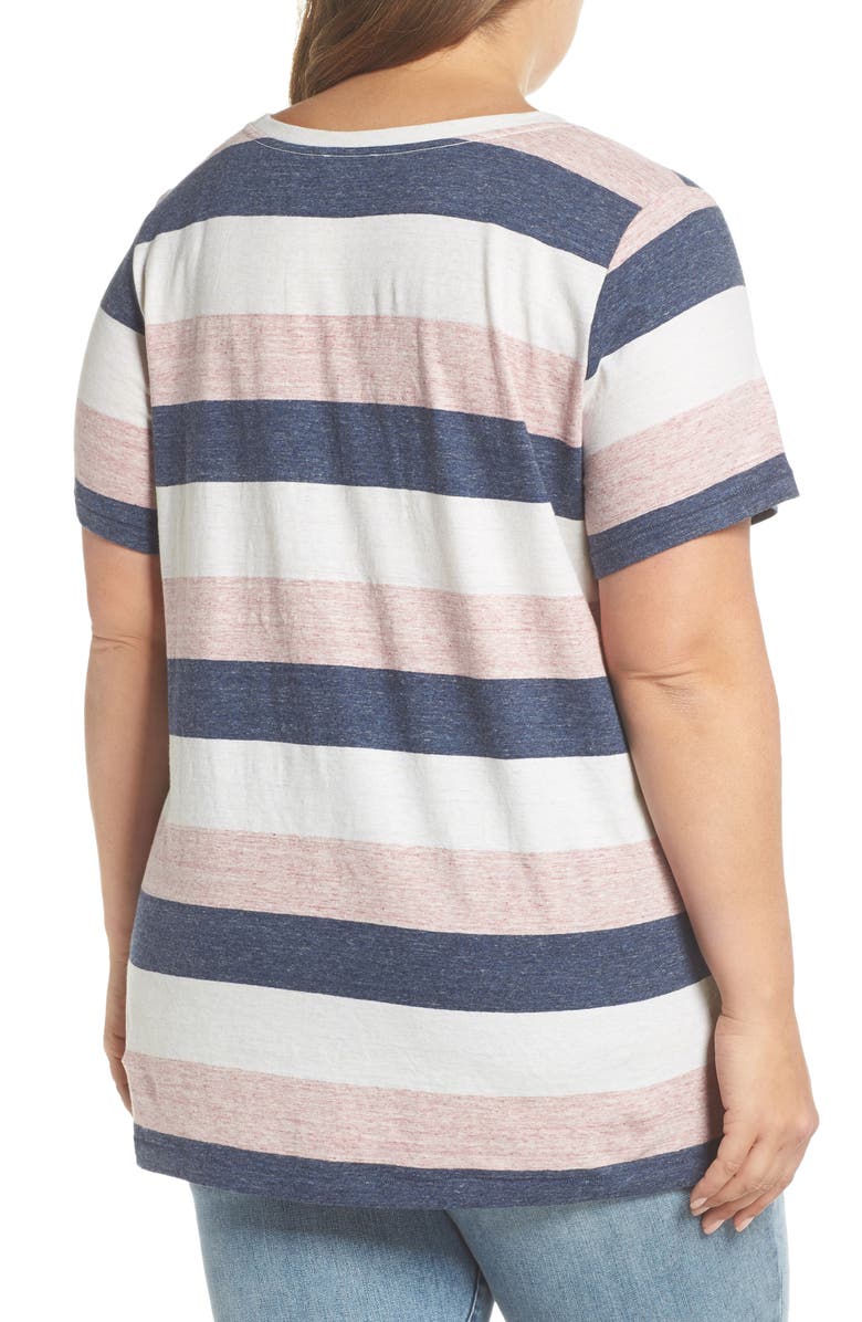 Vince Camuto Cafe Stripe Pocket Tee, Alternate, color, 