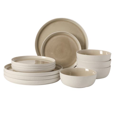 Tahoe Sunset 12-Piece Stoneware Plates and Bowls Dinnerware Set
