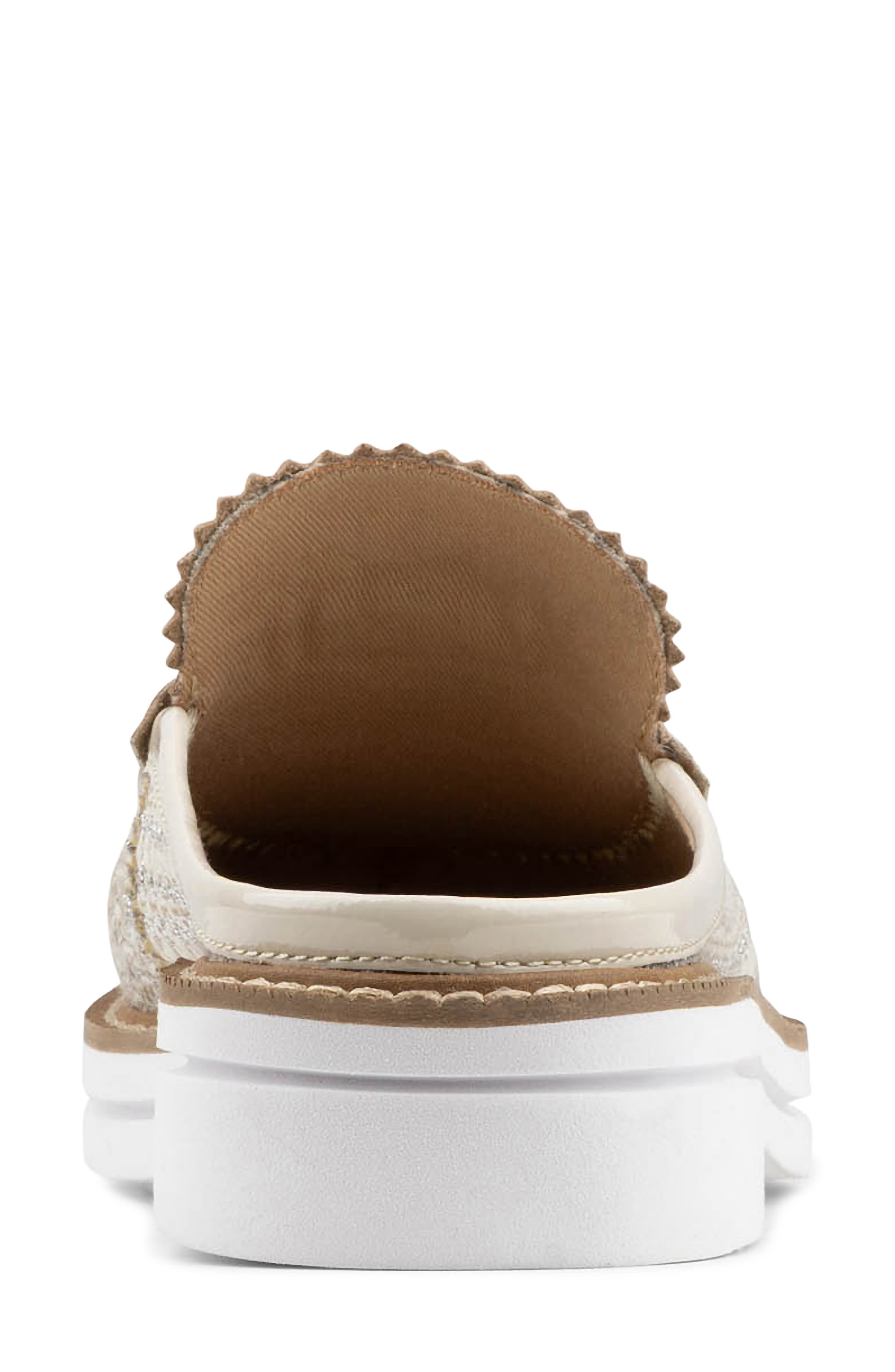Tassel Mule, Alternate, color, BEIGE/ SILVER