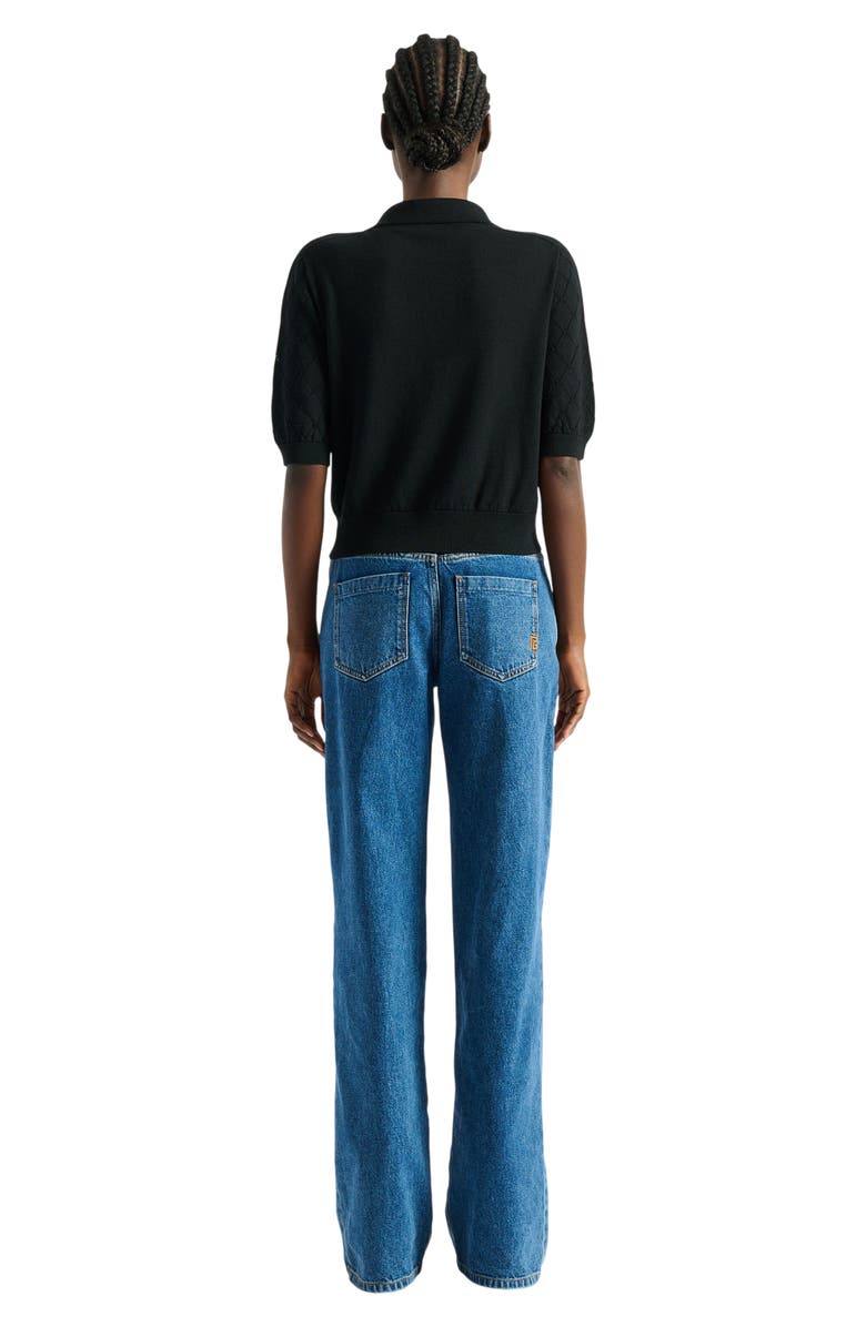 Balmain Knitted 3-button polo, Alternate, color, Black