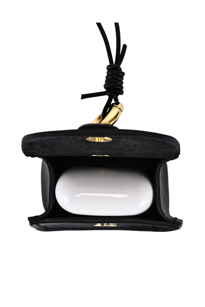 Toti Genuine Leather Mini Structured Charm, Alternate, color, Black