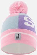 Deux par Deux Ski Colorblock Fleece-Lined Knit Hat with Pompom