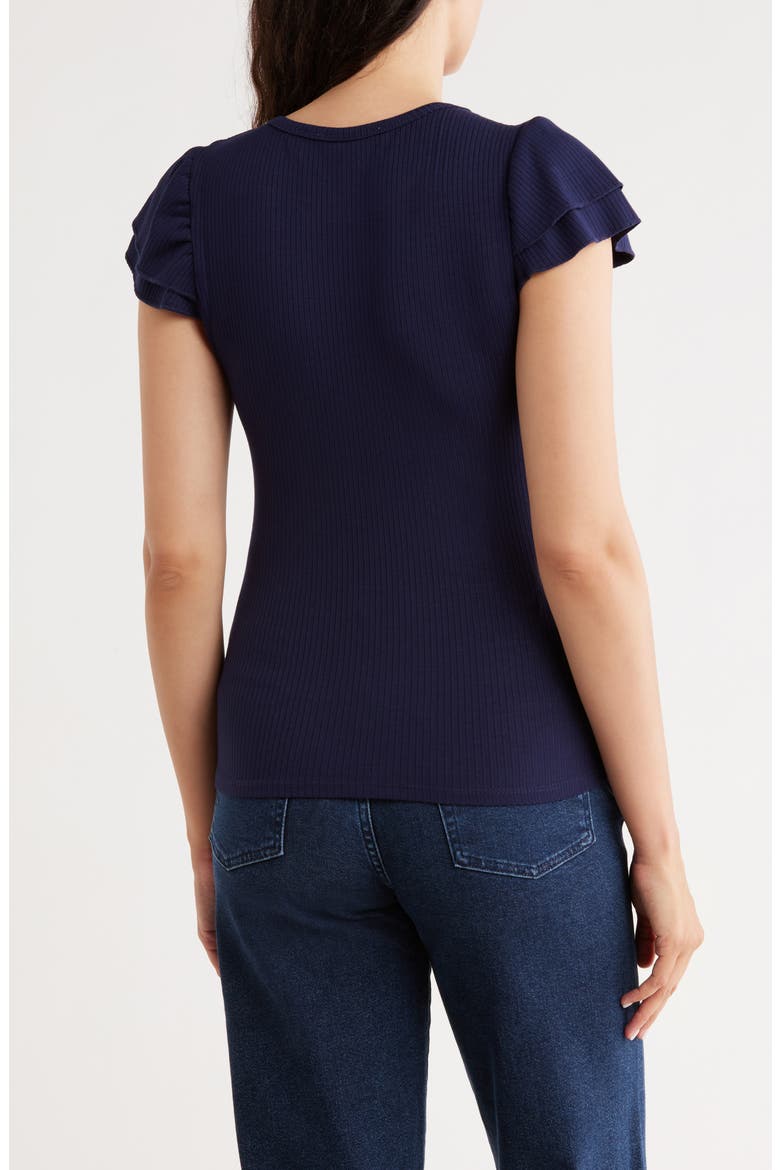 Cap Sleeve Rib Top, Alternate, color, ECLIPSE