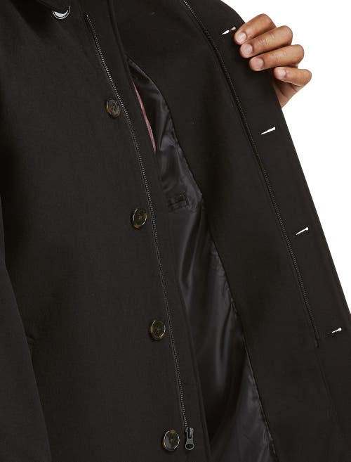 Oak Hill Wool Blend Basic Overcoat In Black