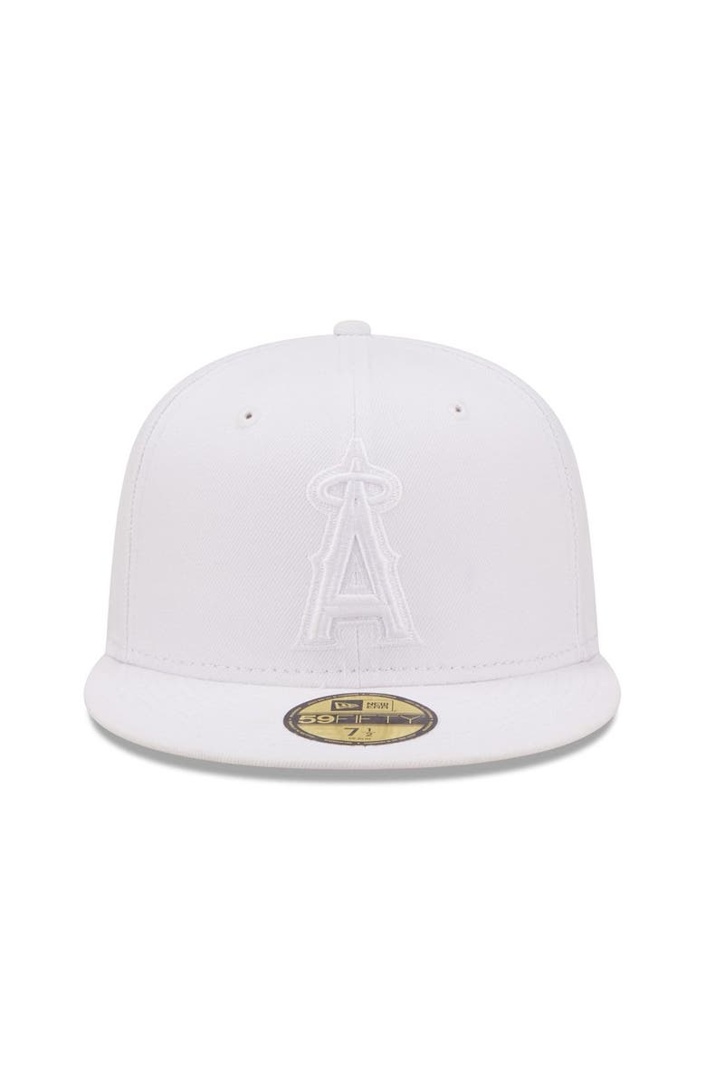 New Era Men's New Era Los Angeles Angels White on White 59FIFTY Fitted Hat, Alternate, color, 