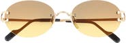 Cartier 55mm Gradient Rimless Oval Sunglasses