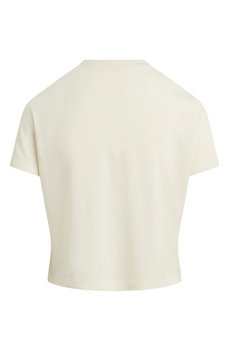 Favorite Daughter The Cropped Crewneck T-Shirt, Alternate, color, Gardenia/ Light Sage