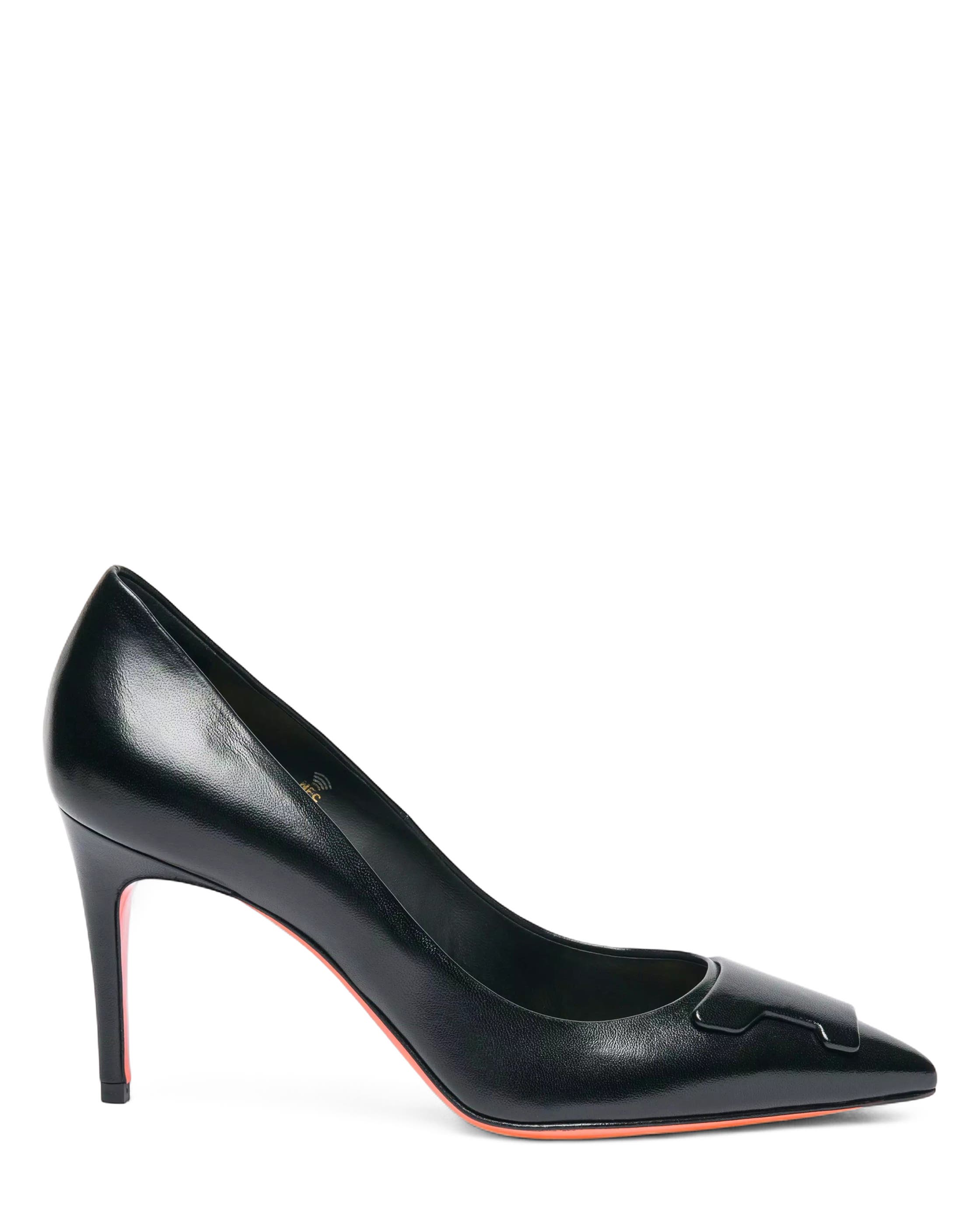 Santoni High-Heel Patent Leather Pumps, Main, color, Black