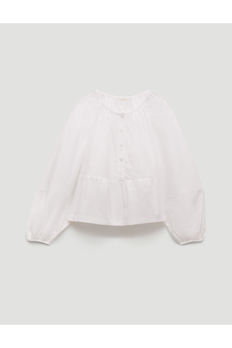 Beck Cotton Peplum Blouse, Alternate, color, White