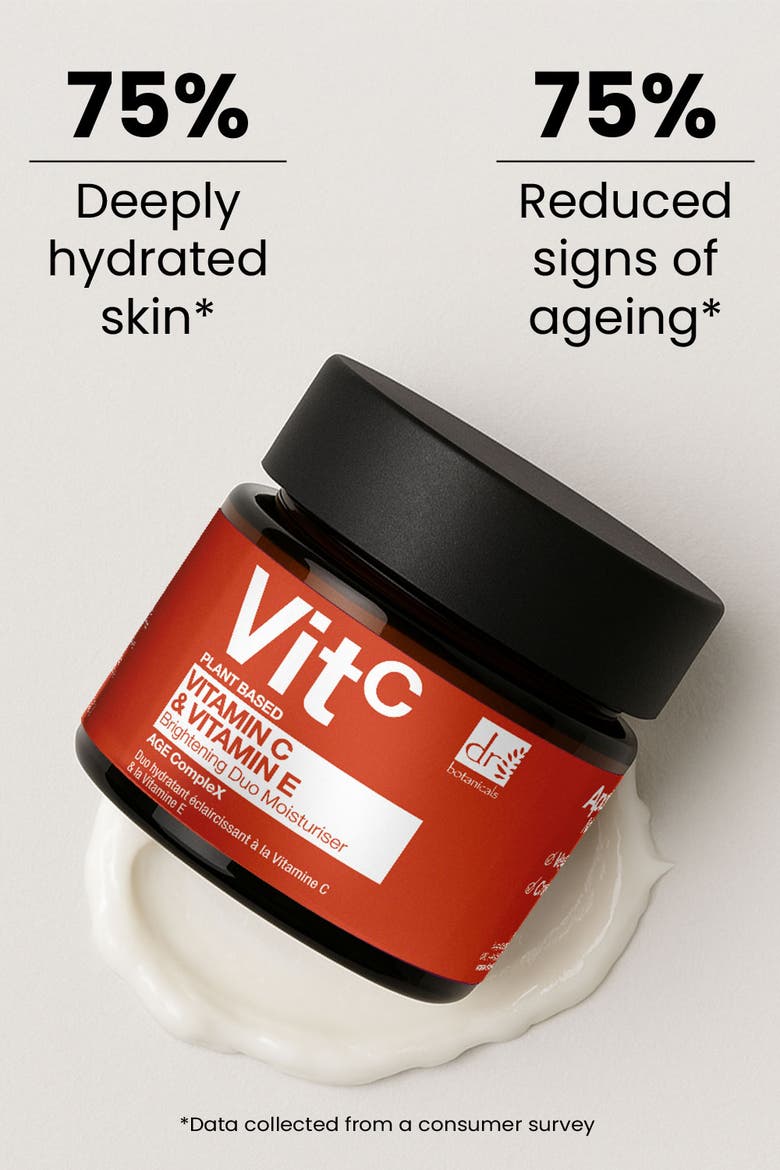 Vitamin C 1% & Vitamin E Brightening Duo Moisturiser 60ml for Brightening, Dark Spots, Alternate, color, White