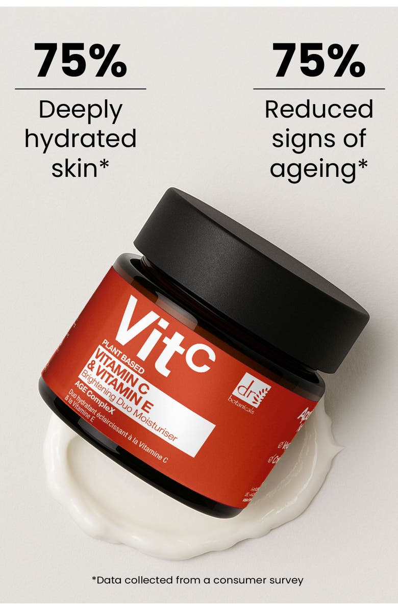 DR BOTANICALS Vitamin C 1% & Vitamin E Brightening Duo Moisturiser 60ml, Alternate, color, White