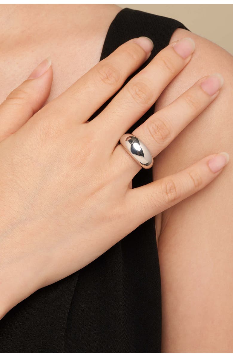 Oradina Sterling Silver Bold High Polish Dome Band, Alternate, color, Sterling Silver