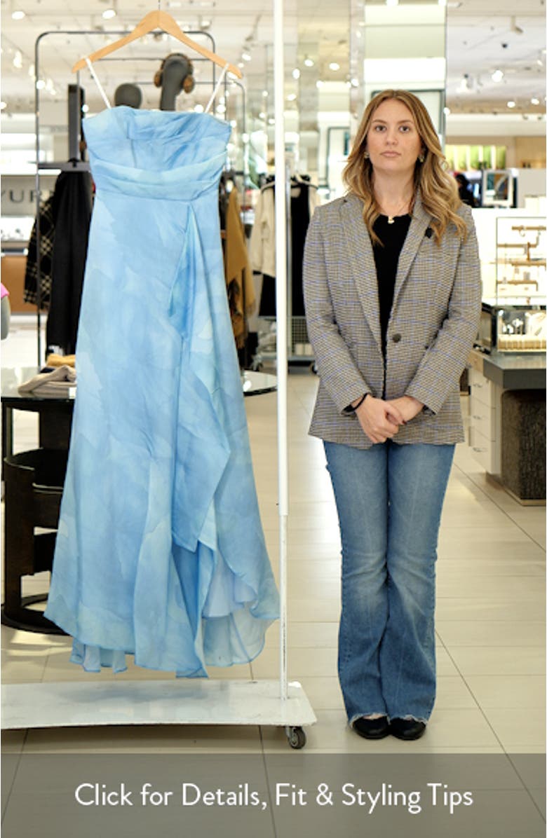 Abstract Floral Strapless Gown, sales video thumbnail